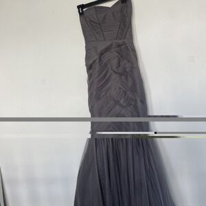 Monique Lhuillier  Grey Tulle Gown Size 0 Excellent Condition